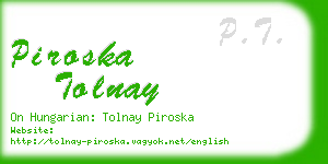 piroska tolnay business card